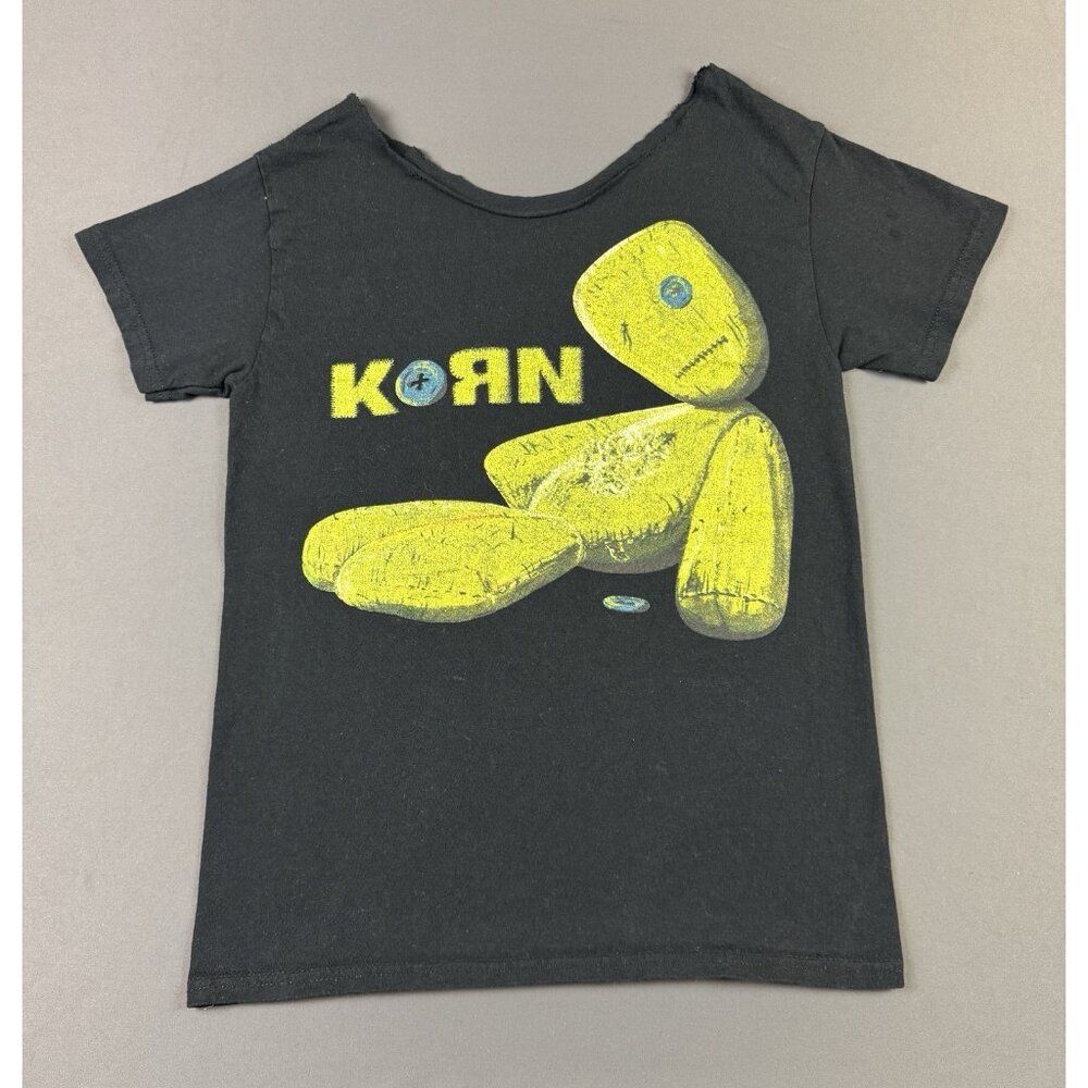 Rare Vintage Y2K Korn Band Tee Issues Album Cover Black Womens Tee Cut Neck